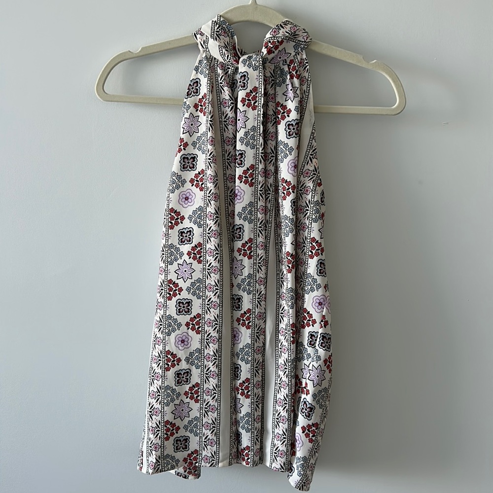 Floral High neck halter blouse